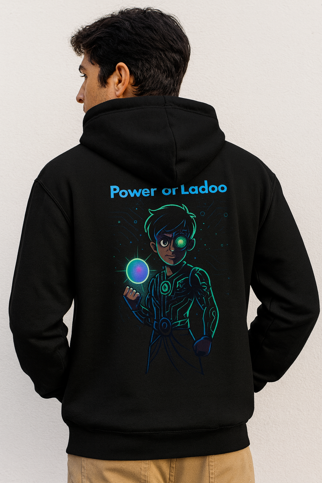Unisex Hoodie-New Character Designed -Power Of Ladoo-Glow in Dark
