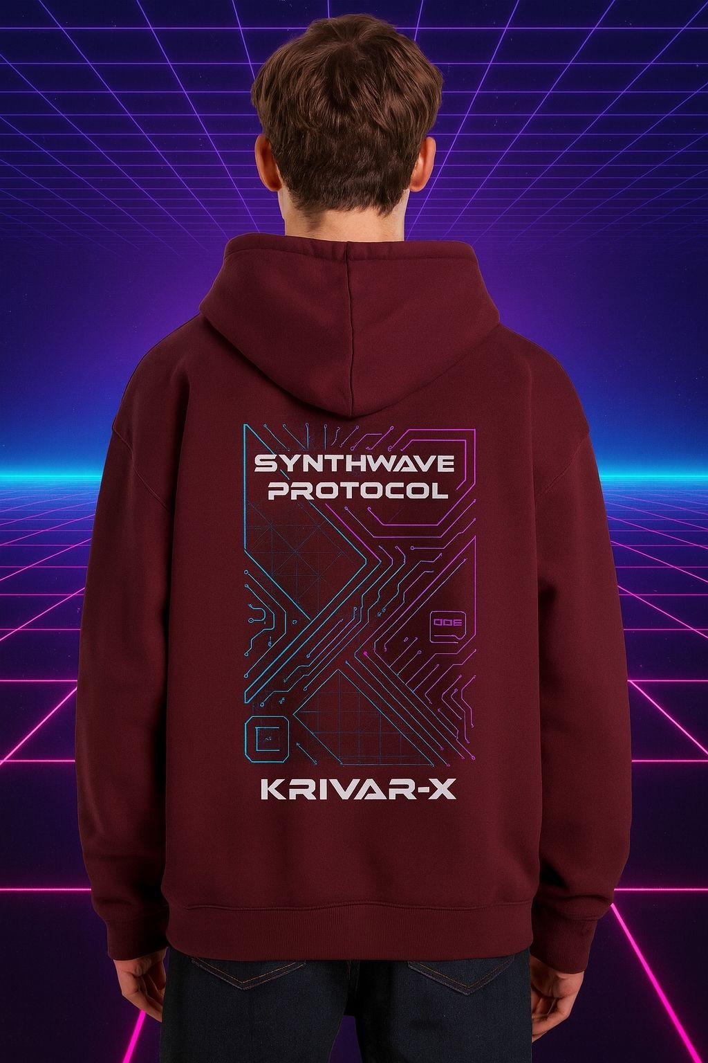 Oversized Cyberpunk Hoodie-Futuristic Techwear-KRIVARX